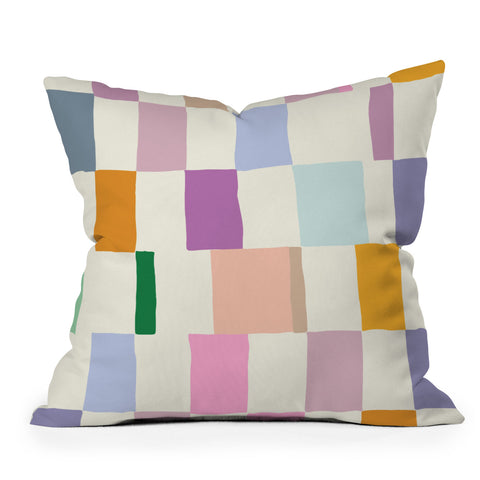 DESIGN dannick Summer check hand drawn Outdoor Throw Pillow