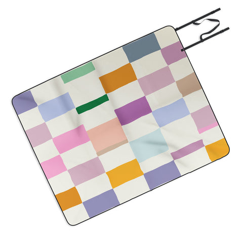 DESIGN dannick Summer check hand drawn Picnic Blanket