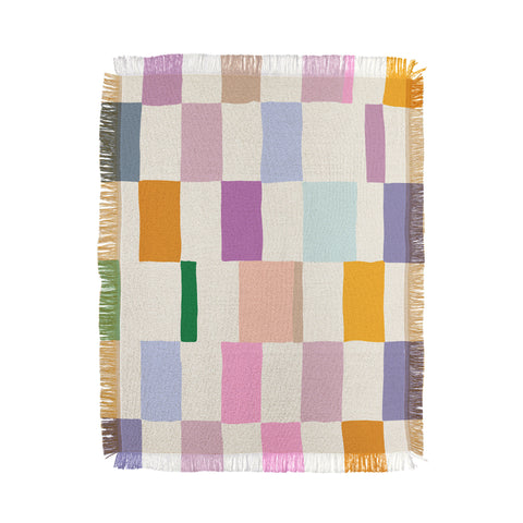 DESIGN dannick Summer check hand drawn Throw Blanket
