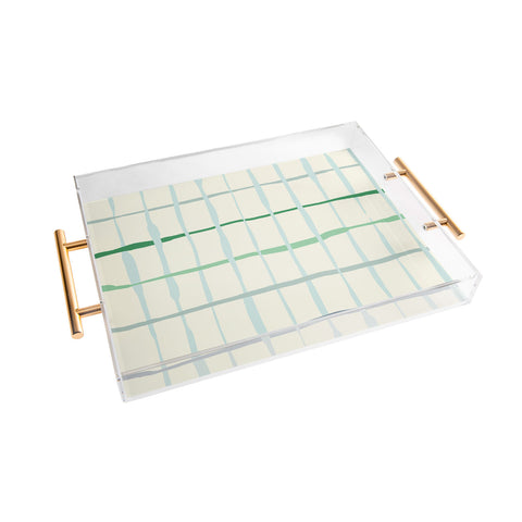 DESIGN dannick Summer lines mint Acrylic Tray