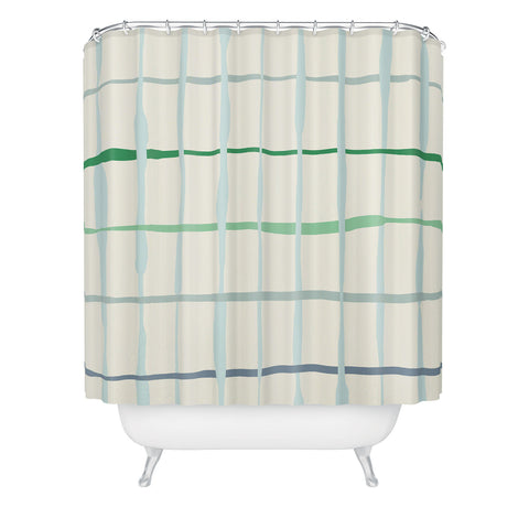 DESIGN dannick Summer lines mint Shower Curtain