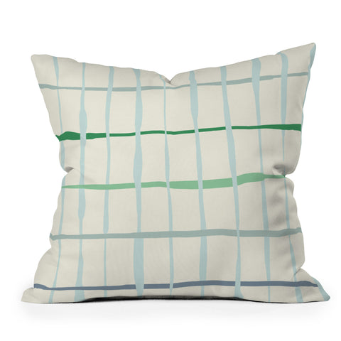 DESIGN dannick Summer lines mint Outdoor Throw Pillow