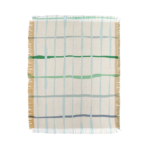 DESIGN dannick Summer lines mint Throw Blanket