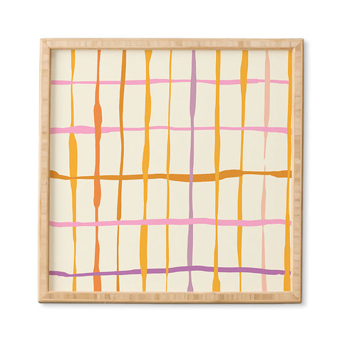 DESIGN dannick Summer lines orange Framed Wall Art