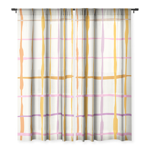 DESIGN dannick Summer lines orange Sheer Non Repeat