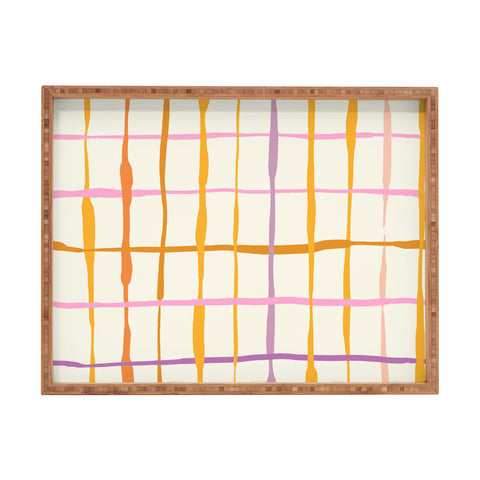 DESIGN dannick Summer lines orange Rectangular Tray