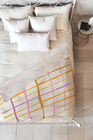 DESIGN d´annick Summer lines orange Fleece Throw Blanket