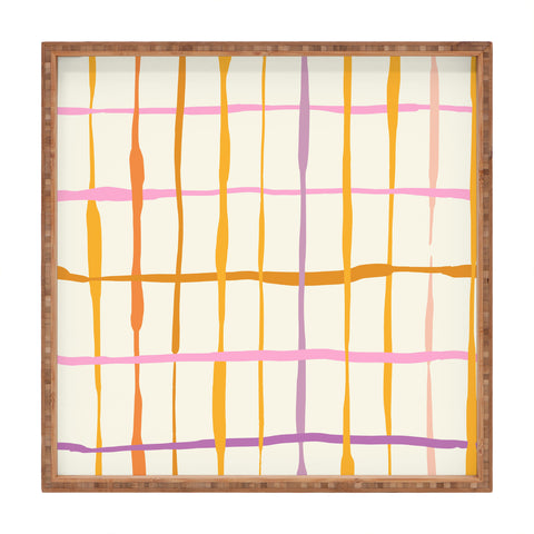 DESIGN dannick Summer lines orange Square Tray