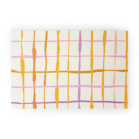 DESIGN dannick Summer lines orange Welcome Mat