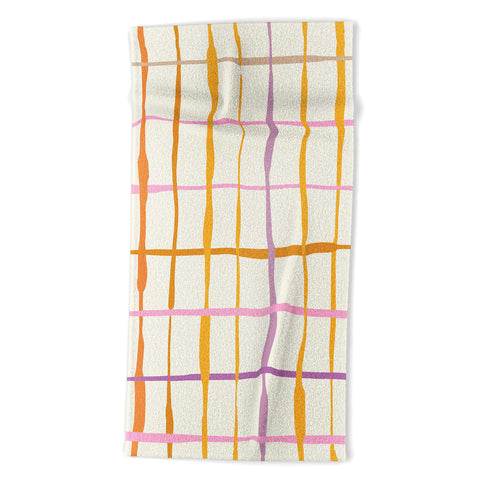 DESIGN dannick Summer lines orange Beach Towel