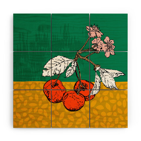 DESIGN d´annick Super fruits Cherry Wood Wall Mural
