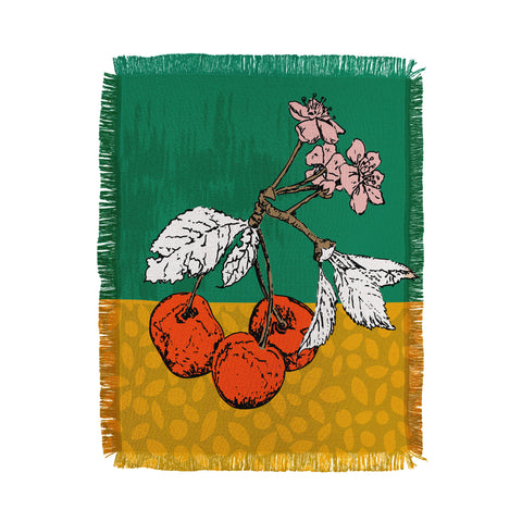 DESIGN d´annick Super fruits Cherry Throw Blanket
