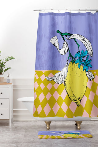 DESIGN dannick Super fruits Lemon Shower Curtain And Mat