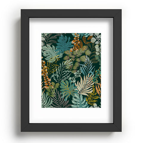 DESIGN dannick tropical night emerald leaves Recessed Framing Rectangle
