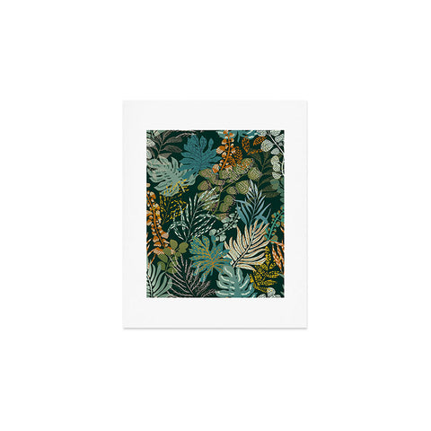 DESIGN d´annick tropical night emerald leaves Art Print