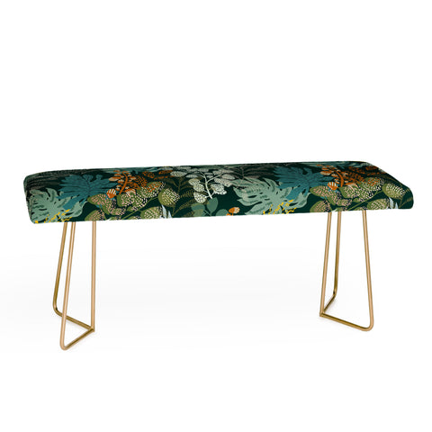DESIGN d´annick tropical night emerald leaves Bench