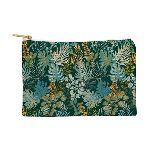 DESIGN dannick tropical night emerald leaves Pouch