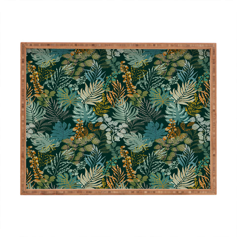 DESIGN d´annick tropical night emerald leaves Rectangular Tray