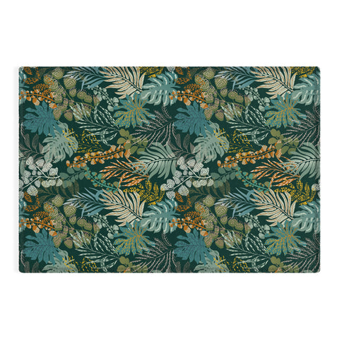 DESIGN d´annick tropical night emerald leaves Outdoor Rug