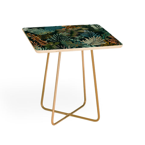 DESIGN d´annick tropical night emerald leaves Side Table