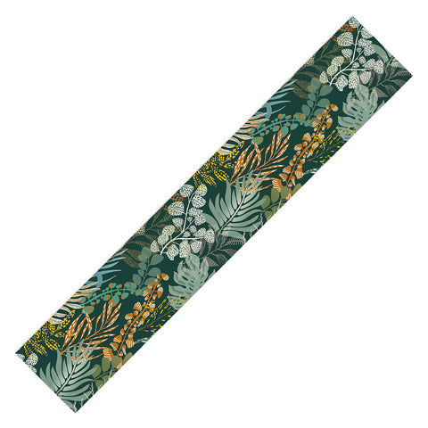 DESIGN d´annick tropical night emerald leaves Table Runner