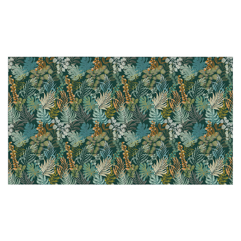 DESIGN d´annick tropical night emerald leaves Tablecloth