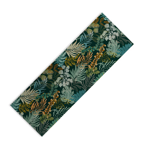 DESIGN dannick tropical night emerald leaves Yoga Mat
