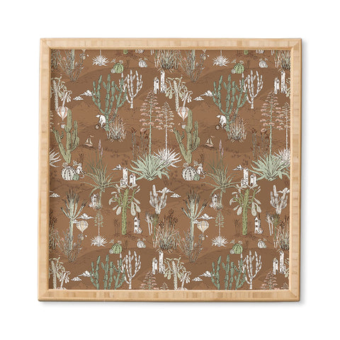 DESIGN dannick whimsical cactus earthy landscape Framed Wall Art