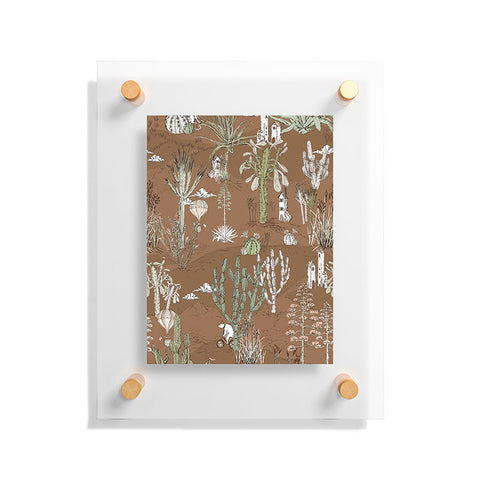 DESIGN d´annick whimsical cactus earthy landscape Floating Acrylic Print