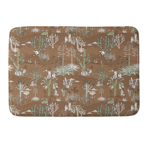 DESIGN dannick whimsical cactus earthy landscape Memory Foam Bath Mat