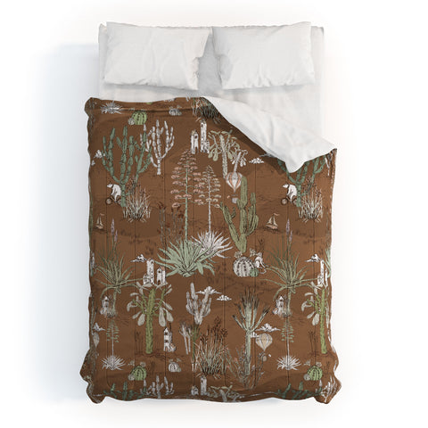 DESIGN dannick whimsical cactus earthy landscape Comforter