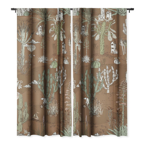 DESIGN dannick whimsical cactus earthy landscape Blackout Non Repeat