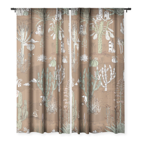 DESIGN dannick whimsical cactus earthy landscape Sheer Non Repeat