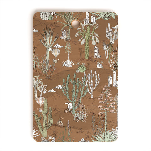 DESIGN dannick whimsical cactus earthy landscape Cutting Board Rectangle
