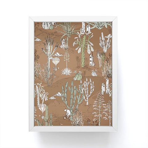 DESIGN dannick whimsical cactus earthy landscape Framed Mini Art Print