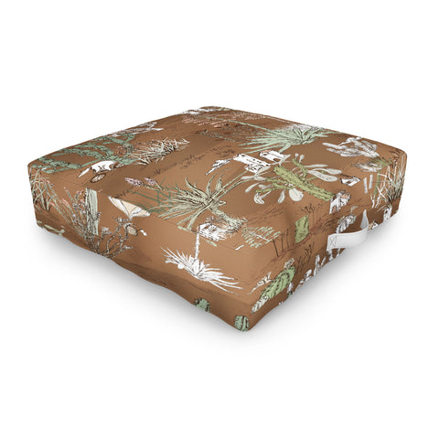 DESIGN dannick whimsical cactus earthy landscape Outdoor Floor Cushion