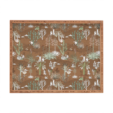 DESIGN dannick whimsical cactus earthy landscape Rectangular Tray