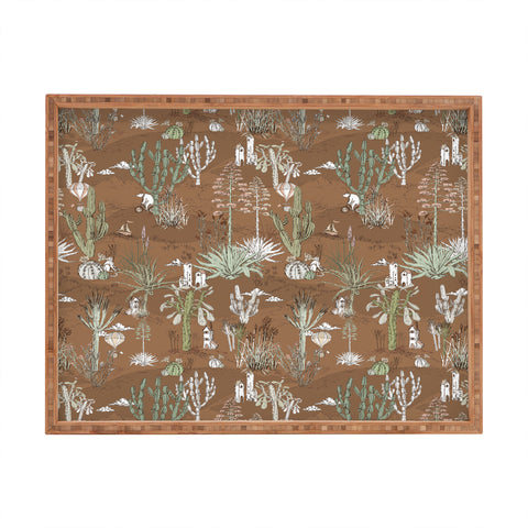 DESIGN d´annick whimsical cactus earthy landscape Rectangular Tray