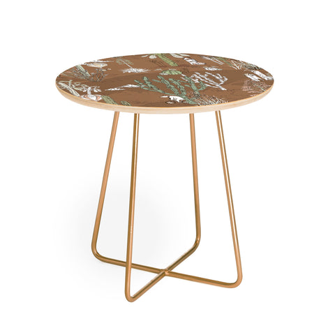 DESIGN d´annick whimsical cactus earthy landscape Round Side Table