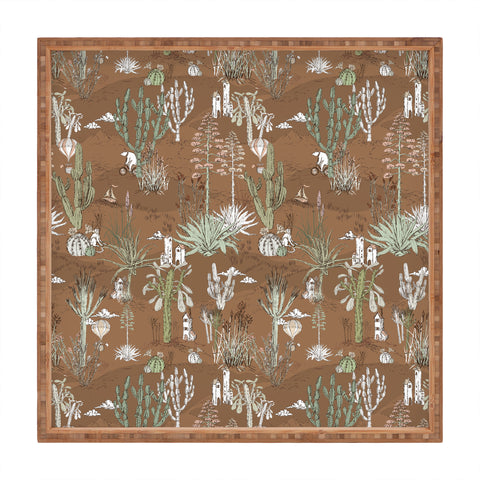 DESIGN dannick whimsical cactus earthy landscape Square Tray