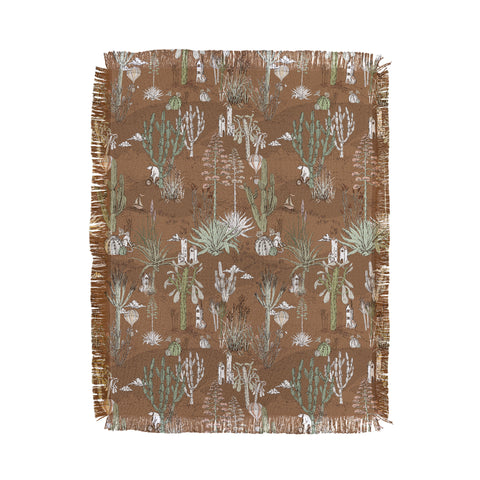 DESIGN dannick whimsical cactus earthy landscape Throw Blanket