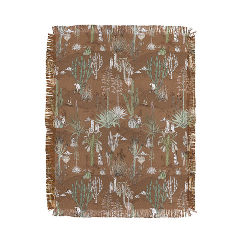 DESIGN d´annick whimsical cactus earthy landscape Throw Blanket