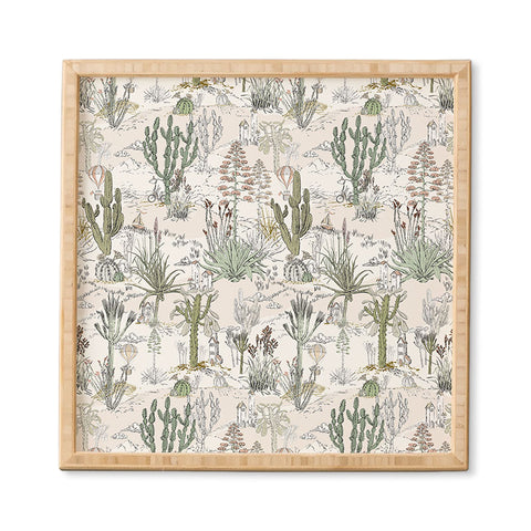 DESIGN dannick whimsical cactus landscape airy Framed Wall Art