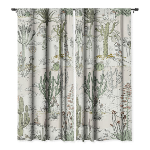 DESIGN dannick whimsical cactus landscape airy Blackout Non Repeat
