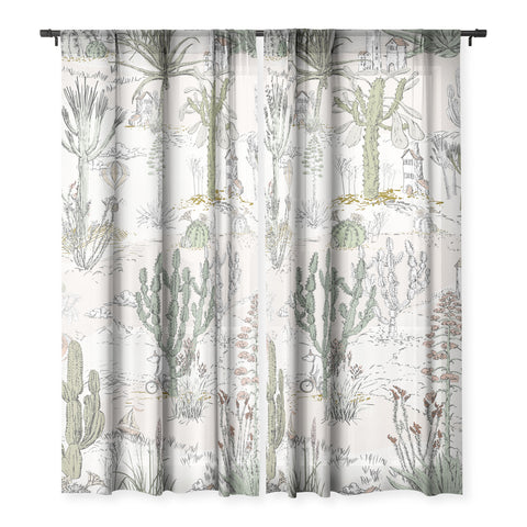 DESIGN d´annick whimsical cactus landscape airy Sheer Non Repeat