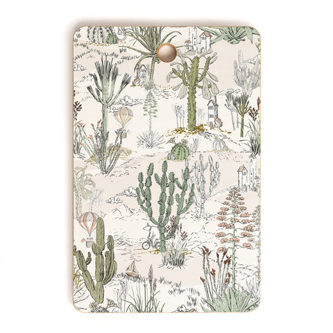 DESIGN dannick whimsical cactus landscape airy Cutting Board Rectangle