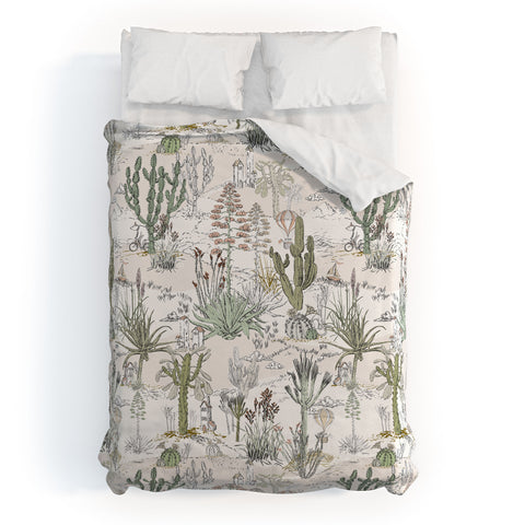 DESIGN dannick whimsical cactus landscape airy Duvet Cover
