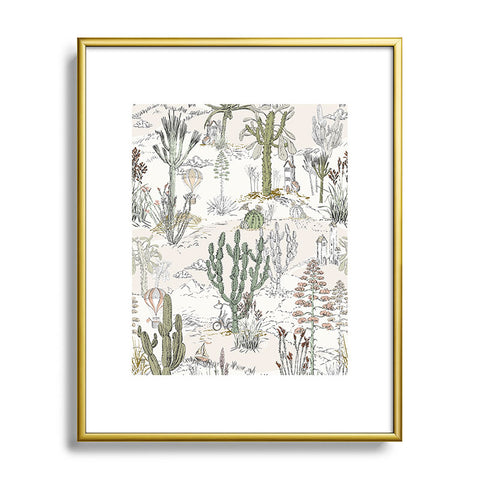 DESIGN dannick whimsical cactus landscape airy Metal Framed Art Print