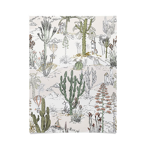 DESIGN dannick whimsical cactus landscape airy Poster