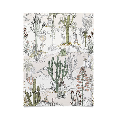 DESIGN d´annick whimsical cactus landscape airy Poster